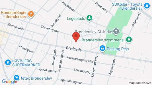 Lejligheder til leje i Brønderslev - kort over placeringen