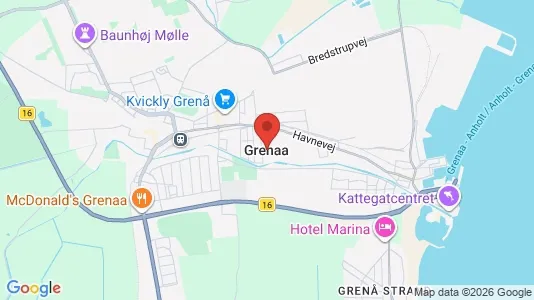 Lejligheder til leje i Grenaa - kort over placeringen