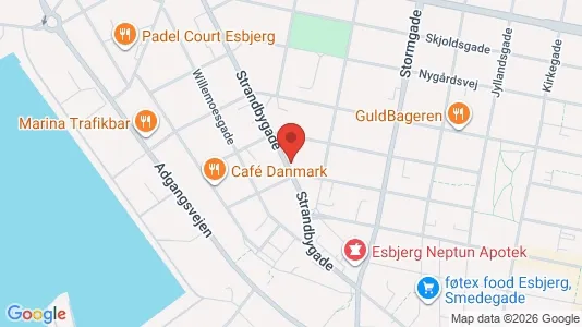 Lejligheder til leje i Esbjerg Centrum - kort over placeringen