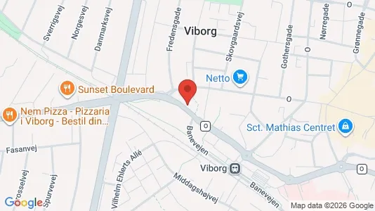 Lejligheder til leje i Viborg - kort over placeringen
