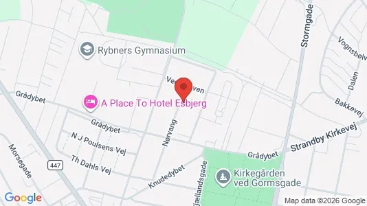 Lejligheder til leje i Esbjerg Centrum - kort over placeringen