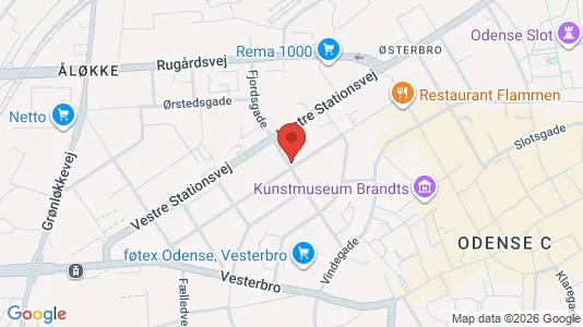 Værelser til leje i Odense C - kort over placeringen
