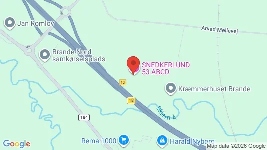 Lejligheder til leje i Brande - kort over placeringen