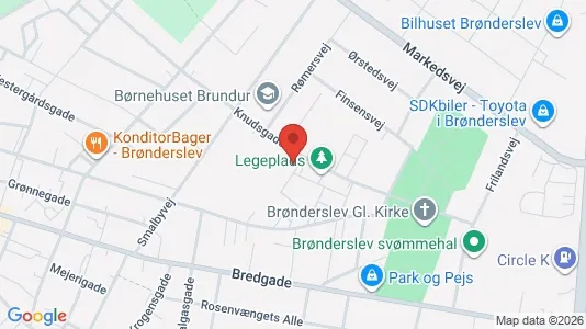 Lejligheder til leje i Brønderslev - kort over placeringen