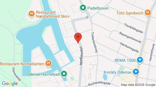 Lejligheder til leje i Odense C - kort over placeringen