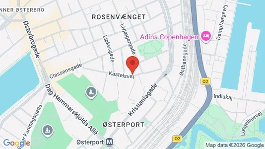 Lejligheder til leje i Østerbro - kort over placeringen
