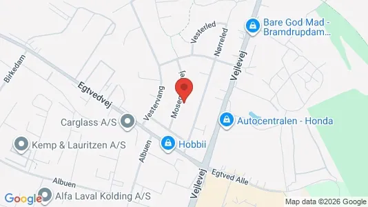 Lejligheder til leje i Kolding - kort over placeringen
