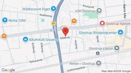Lejligheder til leje i Glostrup - kort over placeringen