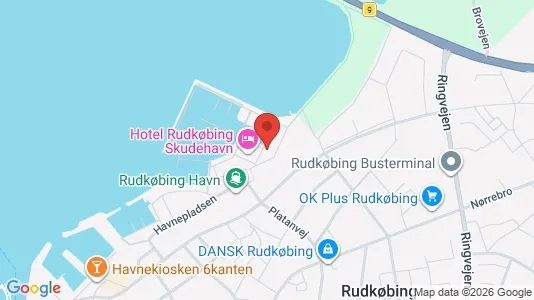 Lejligheder til salg i Rudkøbing - kort over placeringen