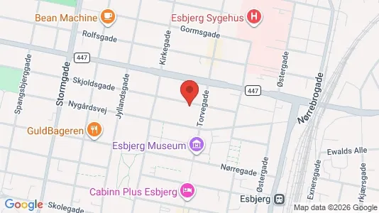 Lejligheder til leje i Esbjerg Centrum - kort over placeringen