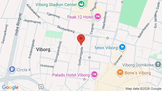 Lejligheder til salg i Viborg - kort over placeringen