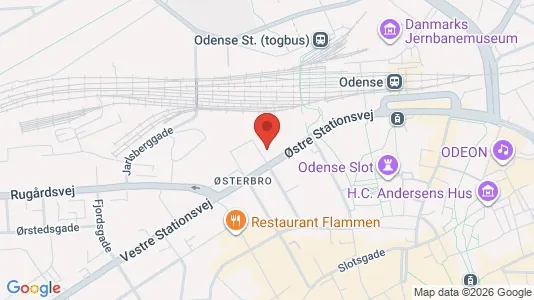 Lejligheder til salg i Odense C - kort over placeringen