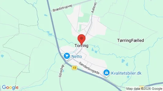 Huse til salg i Tørring - kort over placeringen