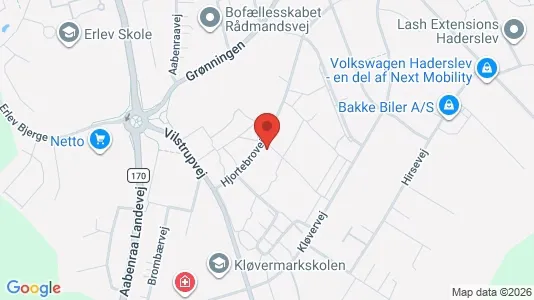 Lejligheder til leje i Haderslev - kort over placeringen
