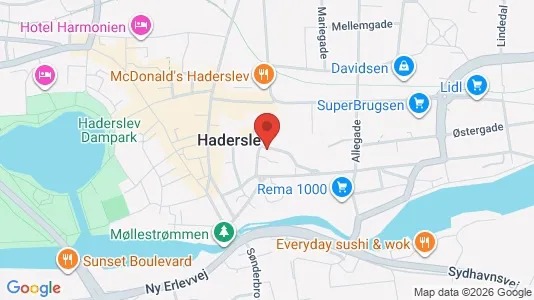 Lejligheder til leje i Haderslev - kort over placeringen