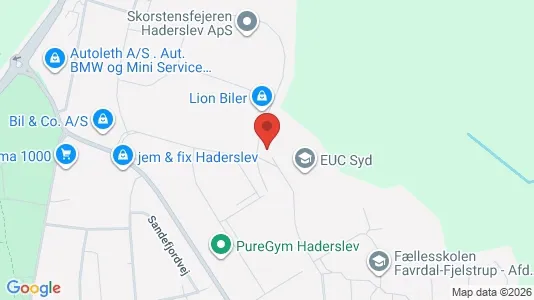 Lejligheder til leje i Haderslev - kort over placeringen