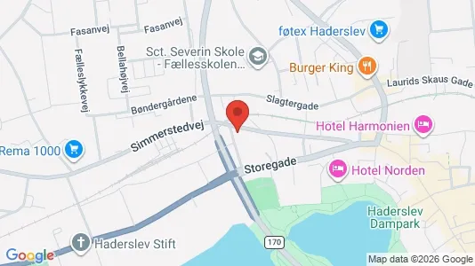 Lejligheder til leje i Haderslev - kort over placeringen