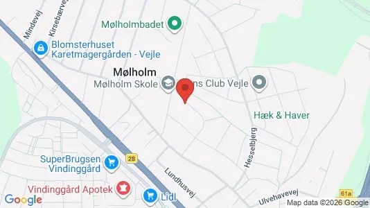 Lejligheder til leje i Vejle Centrum - kort over placeringen
