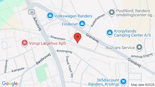 Lejligheder til leje i Randers SØ - kort over placeringen