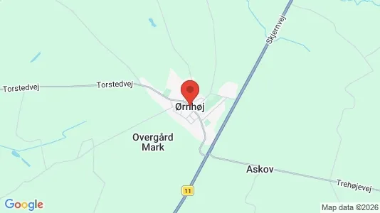 Huse til salg i Ørnhøj - kort over placeringen