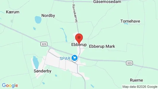 Huse til salg i Ebberup - Foto fra Google Street View