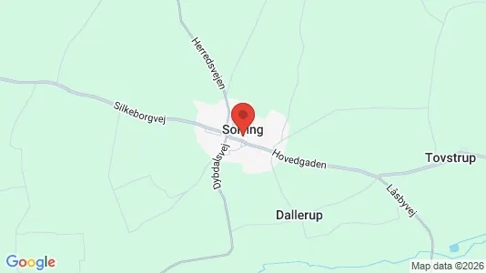 Huse til salg i Sorring - kort over placeringen