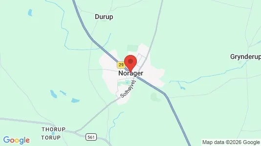 Huse til salg i Nørager - kort over placeringen