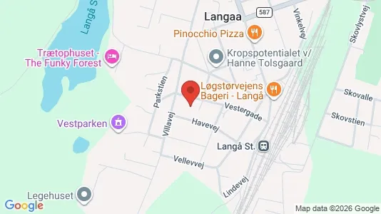 Lejligheder til leje i Langå - kort over placeringen