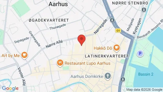 Lejligheder til leje i Århus C - kort over placeringen