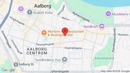 Lejligheder til salg i Aalborg Centrum - kort over placeringen