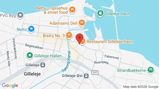Lejligheder til salg i Gilleleje - kort over placeringen