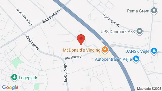 Lejligheder til leje i Vejle Centrum - kort over placeringen