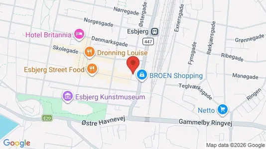 Lejligheder til leje i Esbjerg Centrum - kort over placeringen