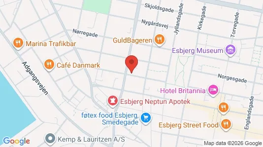 Lejligheder til leje i Esbjerg Centrum - kort over placeringen