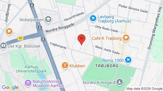 Lejligheder til leje i Århus N - kort over placeringen