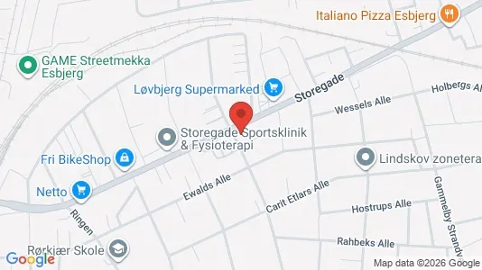 Lejligheder til salg i Esbjerg Centrum - kort over placeringen