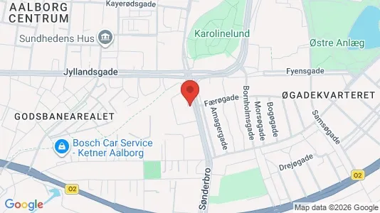 Andelsboliger til salg i Aalborg Centrum - kort over placeringen