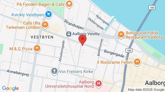 Lejligheder til leje i Aalborg Centrum - kort over placeringen