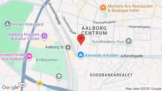 Værelser til leje i Aalborg Centrum - kort over placeringen