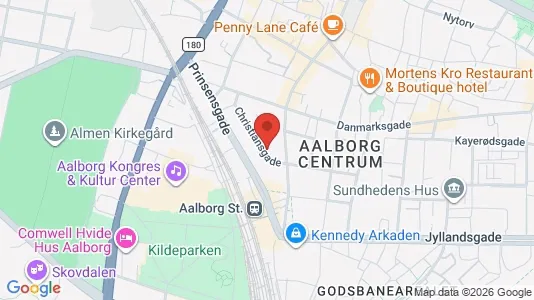 Lejligheder til leje i Aalborg Centrum - kort over placeringen