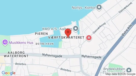 Værelser til leje i Aalborg Centrum - kort over placeringen