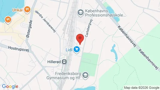 Lejligheder til leje i Hillerød - kort over placeringen