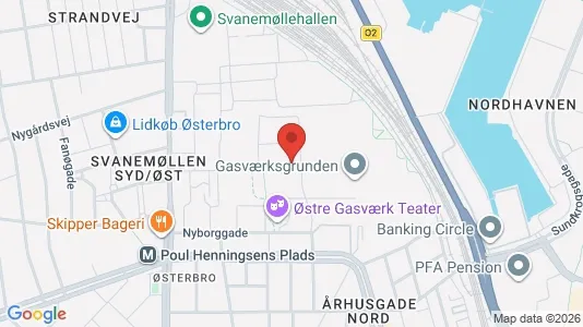 Lejligheder til leje i Østerbro - kort over placeringen