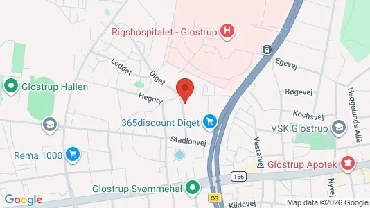 Lejligheder til leje i Glostrup - kort over placeringen