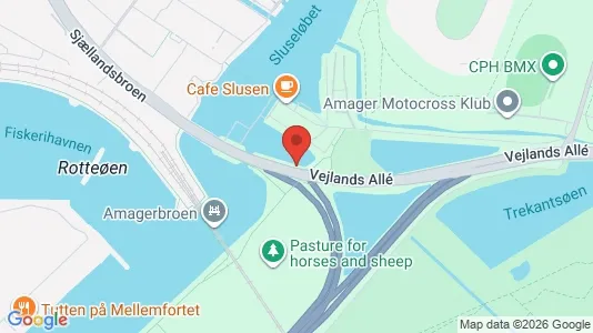 Lejligheder til salg i København S - kort over placeringen