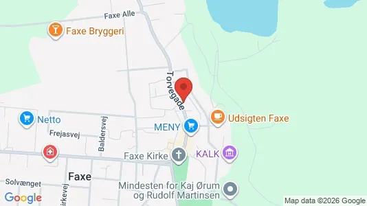 Lejligheder til salg i Faxe - kort over placeringen