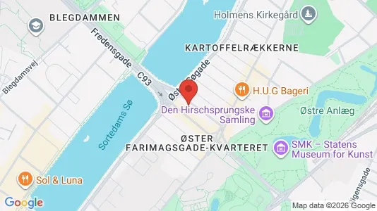 Lejligheder til salg i Østerbro - kort over placeringen