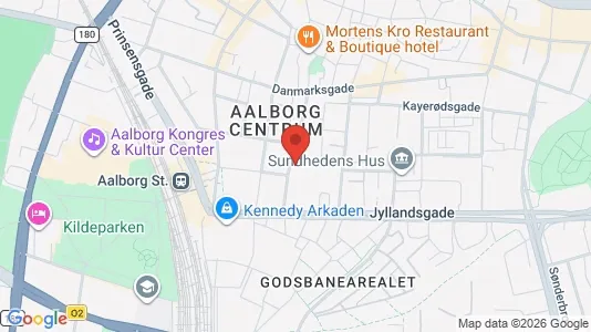 Lejligheder til salg i Aalborg Centrum - kort over placeringen