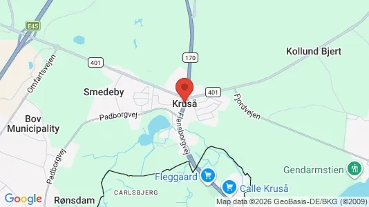 Huse til salg i Kruså - Foto fra Google Street View