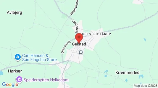 Huse til salg i Gelsted - Foto fra Google Street View